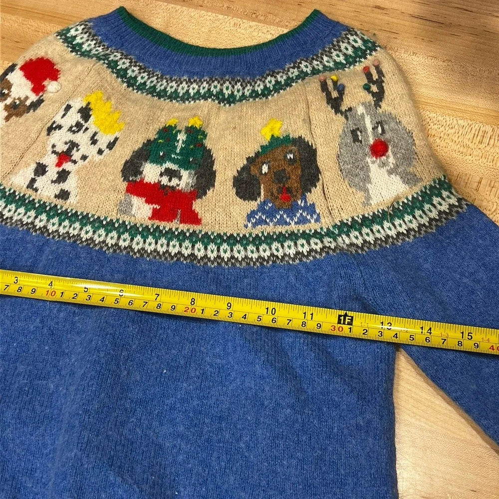 Mini Boden Festive Dogs Fair Isle Christmas Sweater, Size 9-10Y